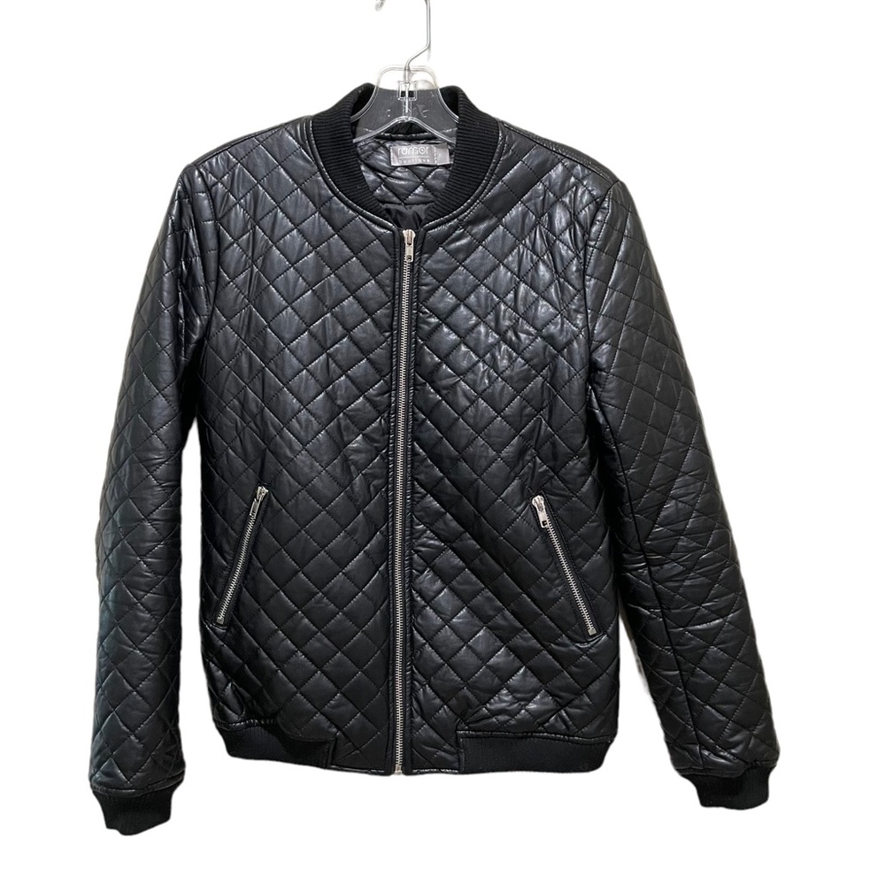 Lf Rumor Boutique Quilted Bomber Jacket Black Size 8 Junior